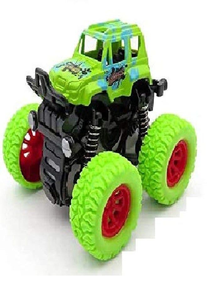 temson monster truck shockproof cars push and go toy truck friction powered cars 4 wheel drive vehicles for toddlers children boys kids birthday gift (green)- Multi color - Image 1